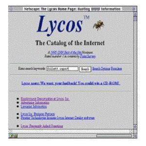 Lycos Search Homepage Screenshot