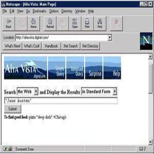 AltaVista Search Engine Homepage